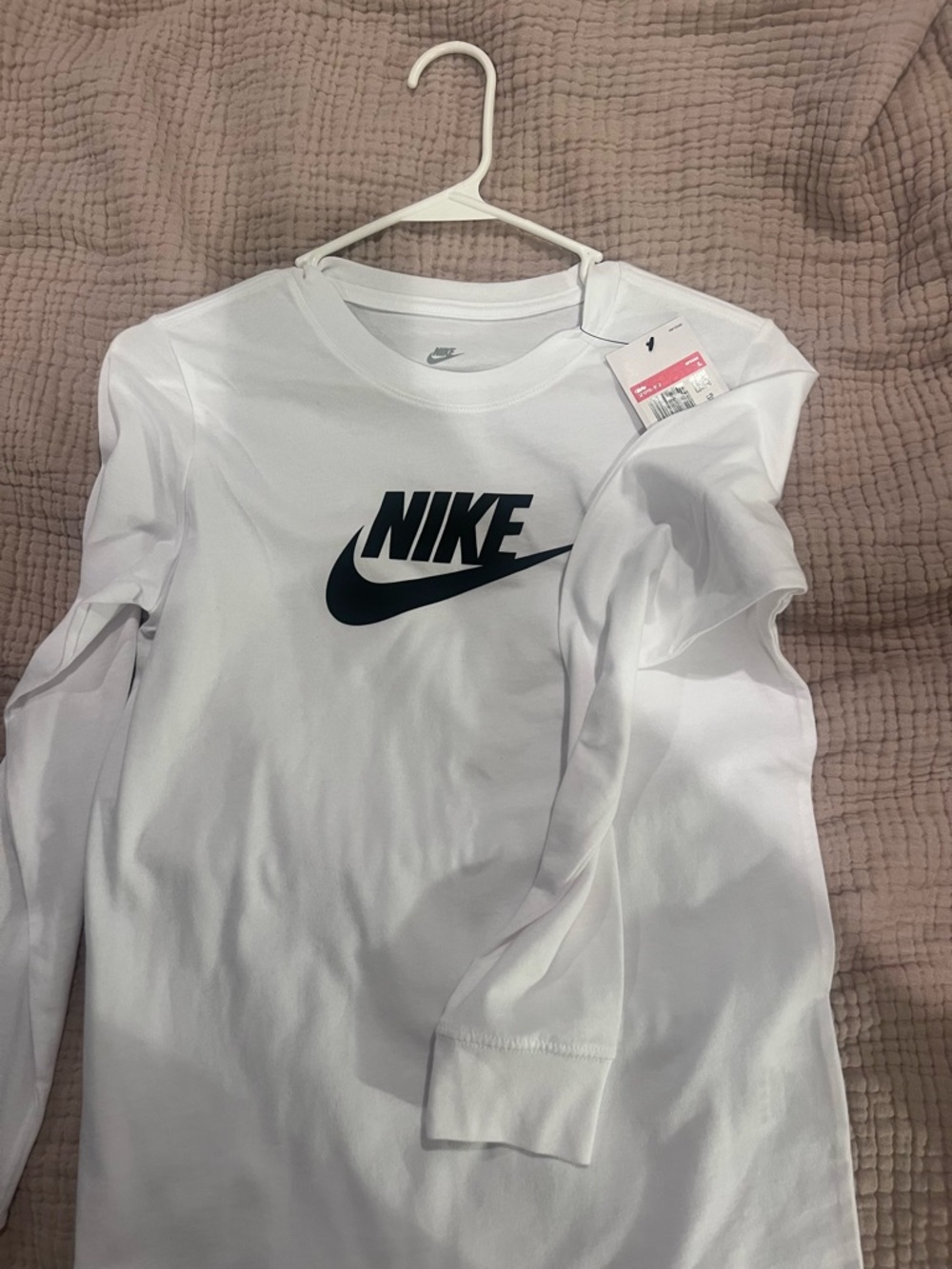 Nike White Tee with Black Logo Print